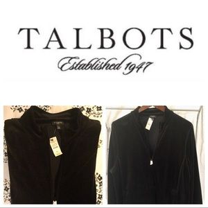Talbots spa luxe velour full zip sweater XL petite